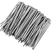 GardenMate 50 Grapas de sujeción galvanizadas de Alambre de Acero | Longitud 100 mm- Ancho 13 mm- Ø 2-9 mm